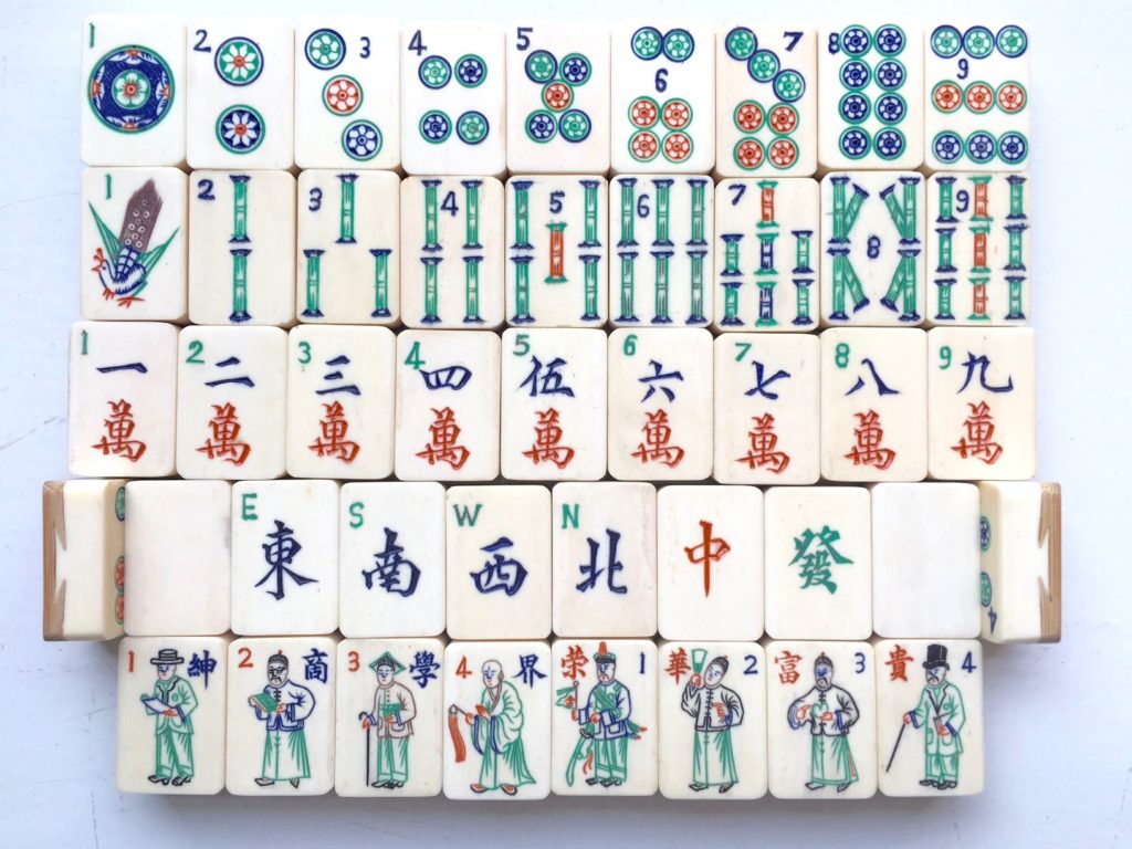 Traditional American Mahjong Set, Qilin - Bone and Bamboo Tiles, Ros –  Yellow Mountain Imports
