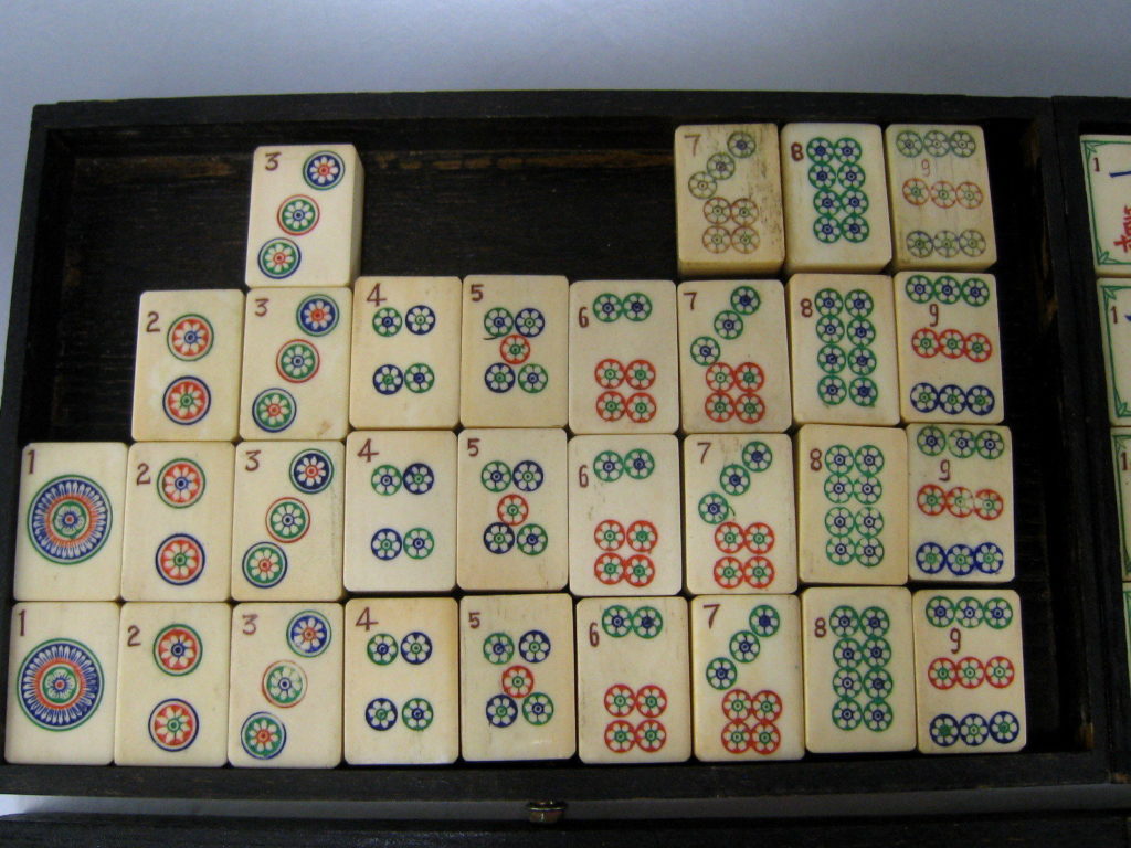 Traditional American Mahjong Set, Qilin - Bone and Bamboo Tiles, Ros –  Yellow Mountain Imports
